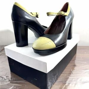 MARC JACOBS MARY JANE PUMPS BLACK WHITE HEELS 80s 90s VINTAGE